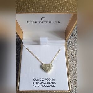 Charlotte & Lexi Heart Pendant Necklace, Sterling Silver